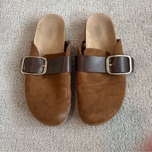 Old Navy Brown Mules with Buckle